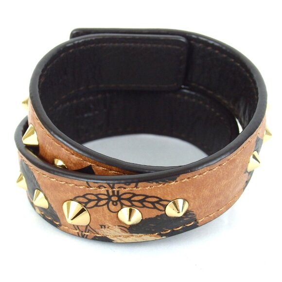 Authentic MCM MYZ2AXV30001 Studs bracelet PVC/leather [Used] - Picture 4 of 9
